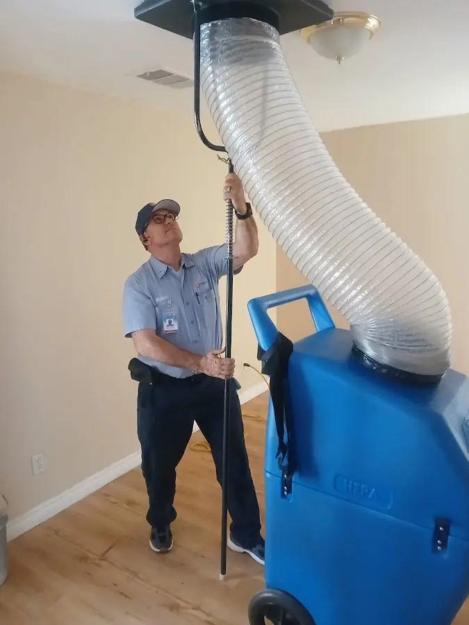Mini Split Installation technician using HEPA equipment in Columbine